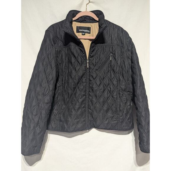 Weatherproof Garment Co Womens Black Quilted Full zip Coat Jacket Sz Xl Lined - Picture 1 of 6